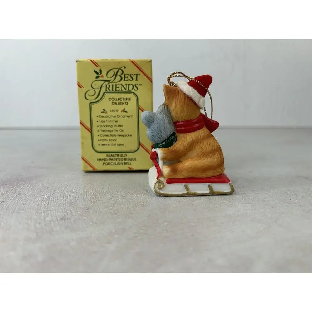 JSNY Best friends Ornament Cats Bell On Sled‎
